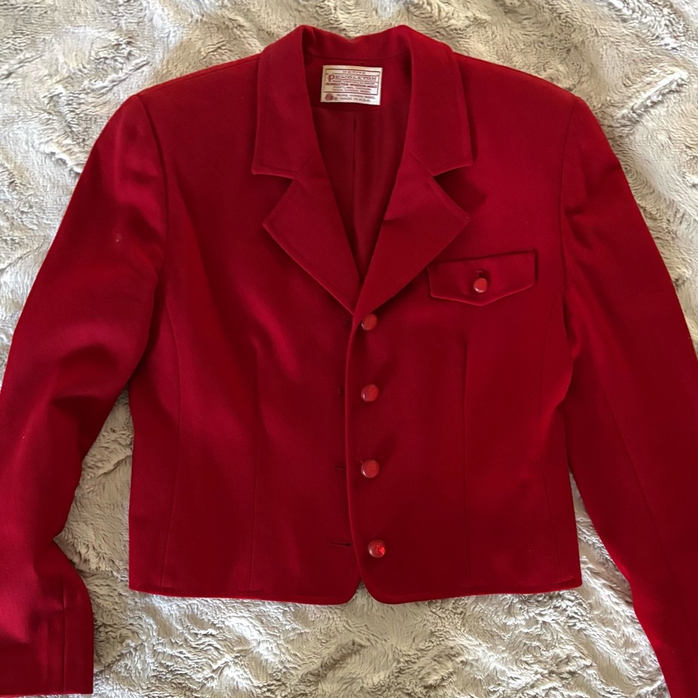 Pendleton Wool Cropped Blazer Jacket 4-6 - image 1